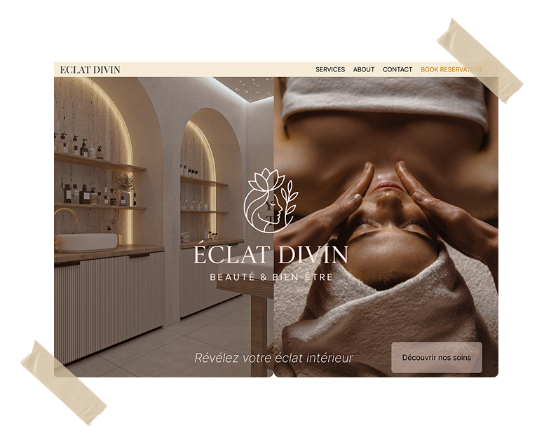 Mock‑up du site Eclat Divin