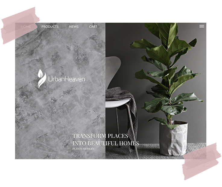 Mock‑up du site UrbanHeaven